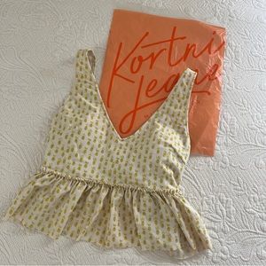 🍍 Kortni Jeane Rare Print — Pineapple V-neck Swim Top